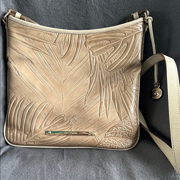 Brahmin Handbags - Brahmin Katie Taupe Havana Palm Leaf Crossbody